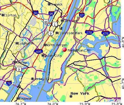 map of manhattan new york. Map of Manhattan New York City