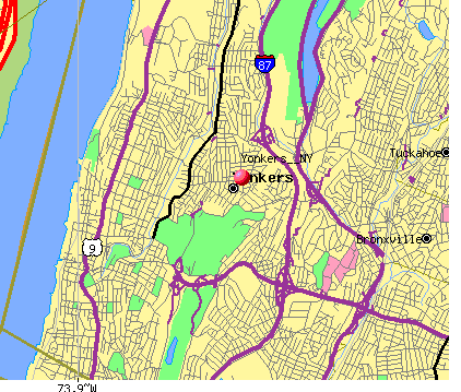 new york city street map. Yonkers NY Street Map - New