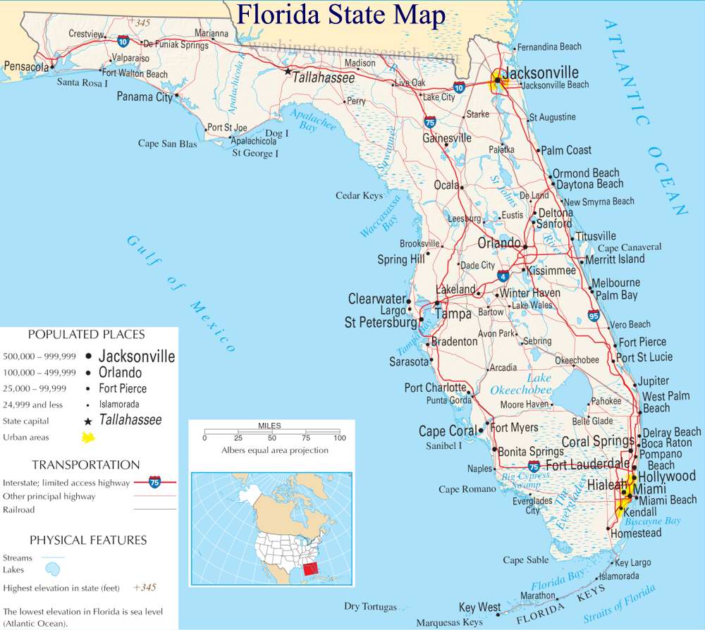 A large detailed map of Florida State
