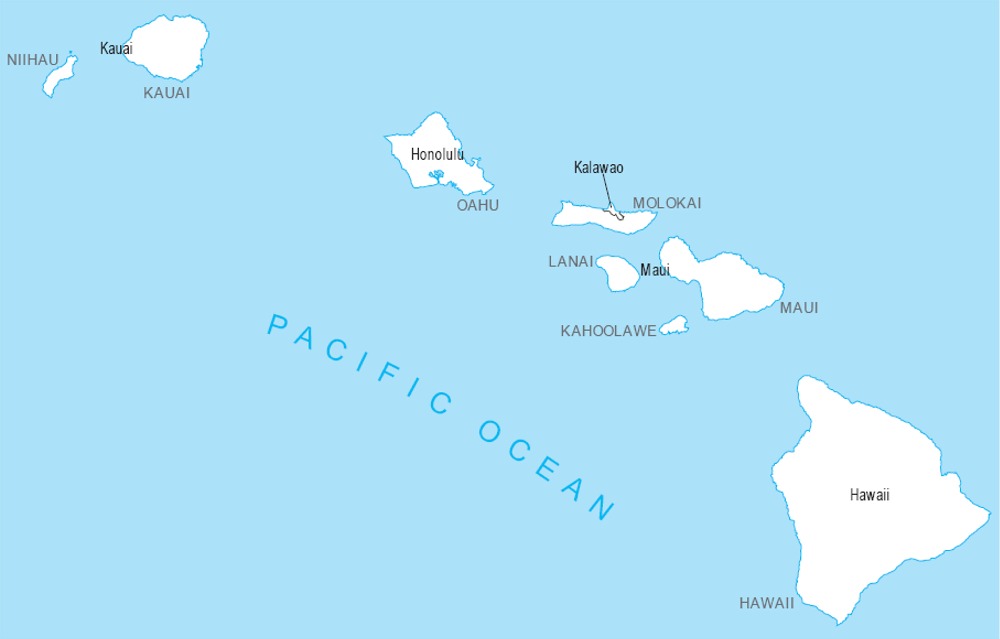 A large detailed Hawaii State County Map