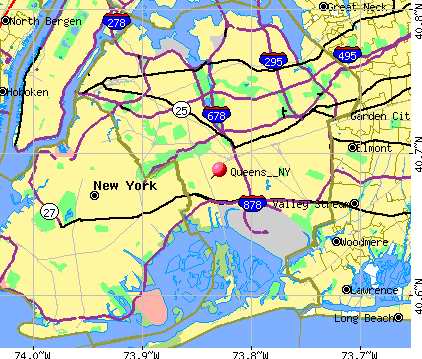 Map of Queens New York City