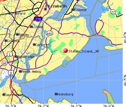 Map of Staten Island New York City
