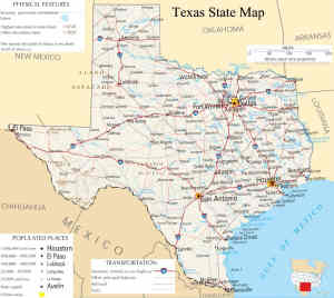 A large detailed map of Texas State