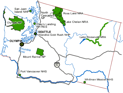 Washington State National Parks map