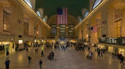 View inside the Main Concourse of Grand Central Terminal New York City facing east.