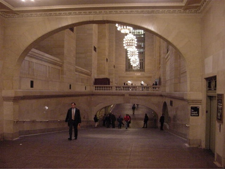 Ramp to the lower concourse in Grand Central Terminal in New York City