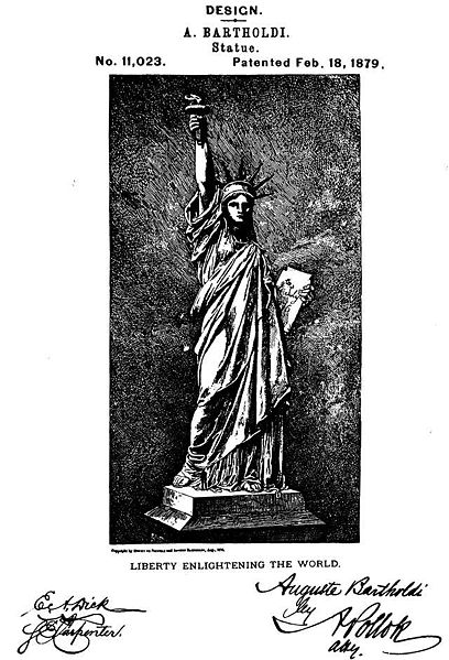 Frédéric Auguste Bartholdi's Statue of Liberty Design Patent