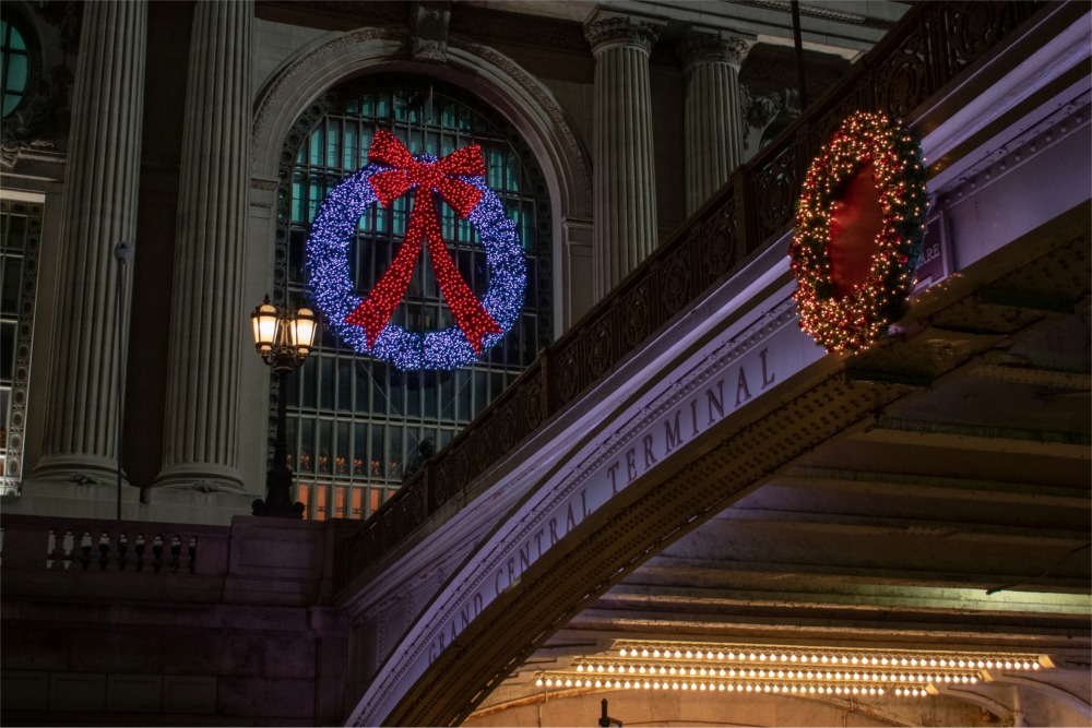 Decorations on the 42-street facade of Grand Central Terminal, New York City ny nyc