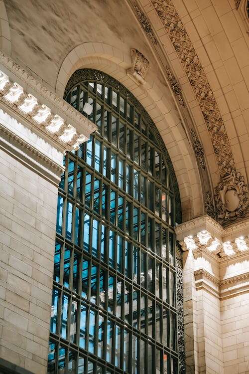 Decorative window and ceiling details of Grand Central Terminal, New York City ny nyc