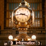 The four-sided clock in the main concourse of Grand Central Terminal, New York City ny nyc
