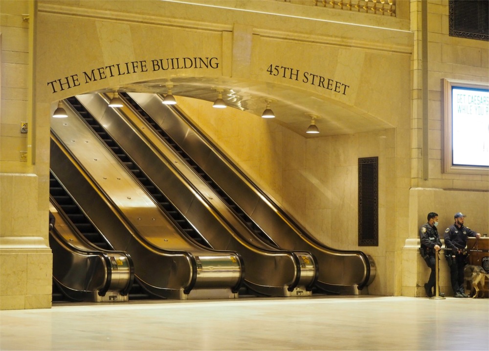 Grand Central Terminal escalators to and from the Metlife Building and 45th Street, New York City ny nyc