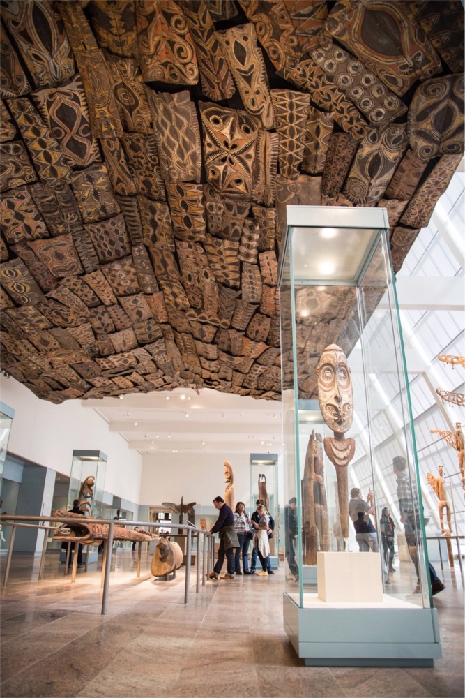 This photograph shows The Michael C. Rockefeller Wing at the Metropolitan Museum of Art in New York City. This wing contains Oceanic Art at the MET.