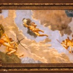 The McGraw Rotunda ceiling in the New York Public Library in all of its resplendent glory. The mural depicts Prometheus.