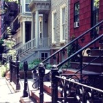 Terraced houses in Brooklyn, New York.