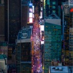 Aerial View, 7th Avenue, Times Square, New York.