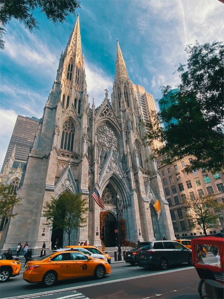 St Patricks Cathedral Fifth Avenue Facade, New York.