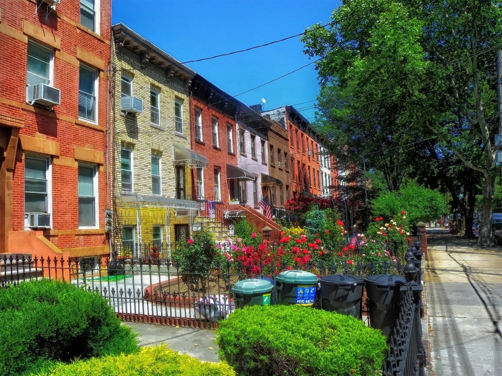 Terraced homes in Brooklyn, New York.