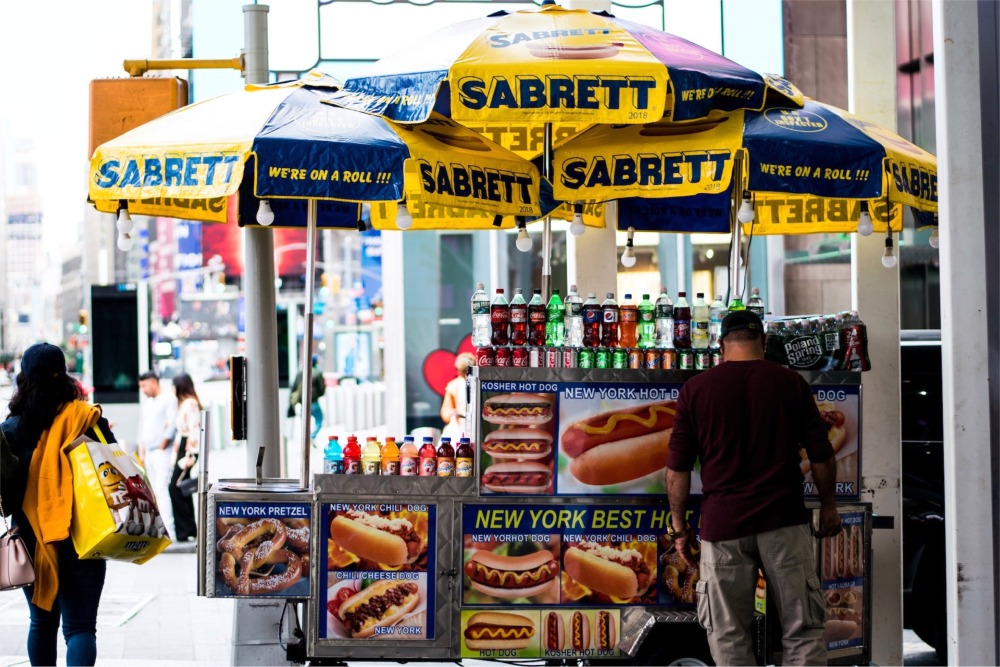 Sabrett Hot Dogs in Times Square, New York City.