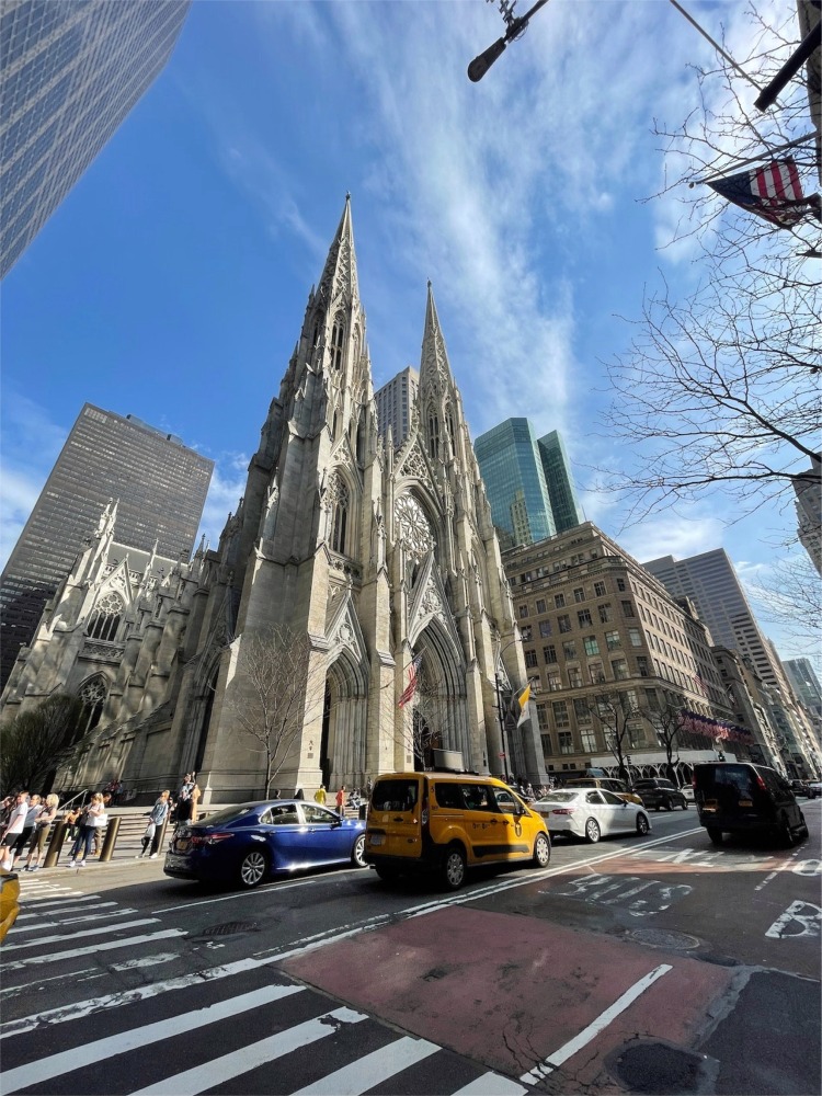St Patrick's Cathedral Fifth Avenue Facade, New York.