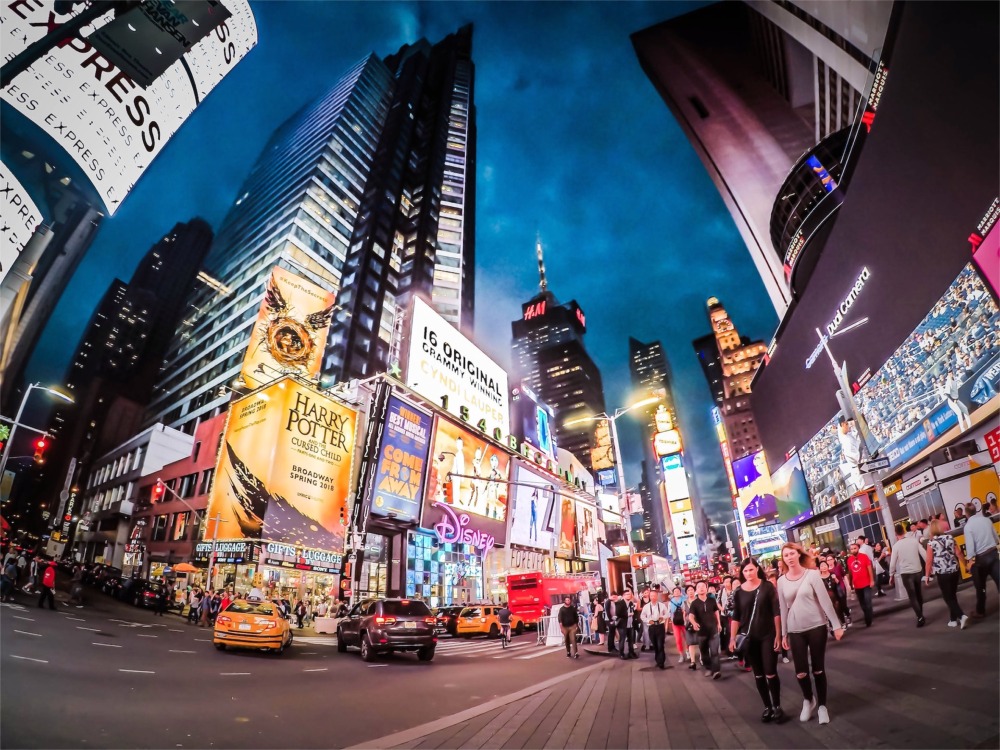 Nighttime in Times Square, Manhattan, New York City, NYC.