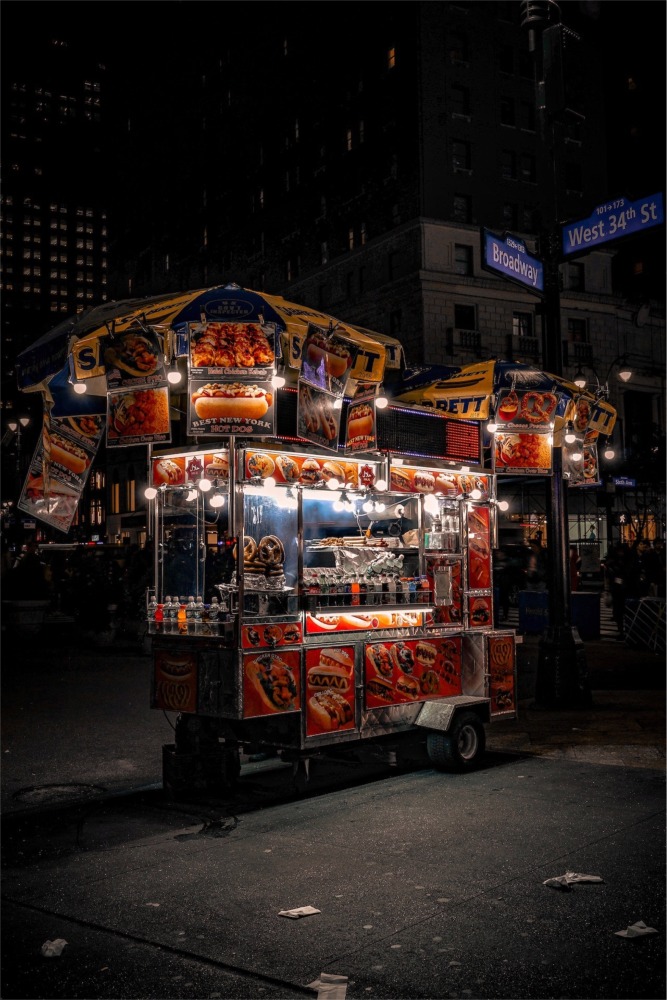 Sabrett Hot Dogs in Herald Square, New York City.