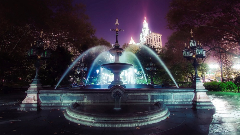 Jacob Wrey Mould City Hall Park Fountain, Manhattan, New York.