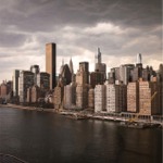 Cloudy midtown, Manhattan New York Skyline.