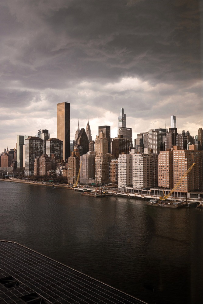 Cloudy midtown, Manhattan New York Skyline.