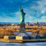 The Statue of Liberty & Fort Wood, Liberty Island, New York.