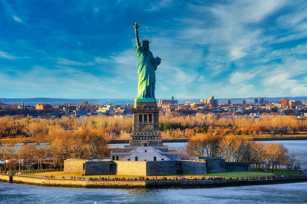 The Statue of Liberty & Fort Wood, Liberty Island, New York.