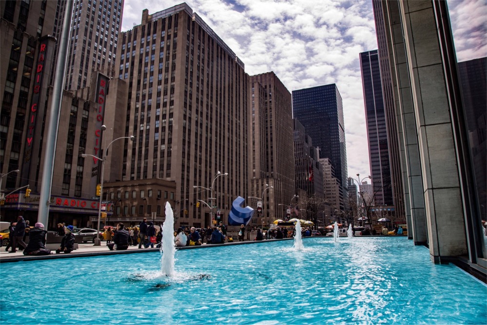 Avenue of the Americas Fountain 6th Avenue, New York.