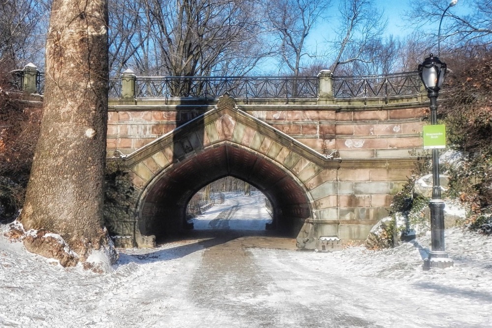 Greywacke Arch, Central Park, Manhattan, New York City.
