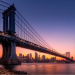 Manhattan Bridge Sunset, New York.