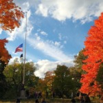 Old Glory at Half-Staff in Central Park, Manhattan, New York City.