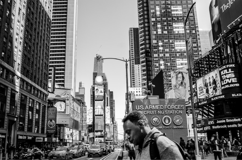 Times Square in Black and White, Manhattan, New York.