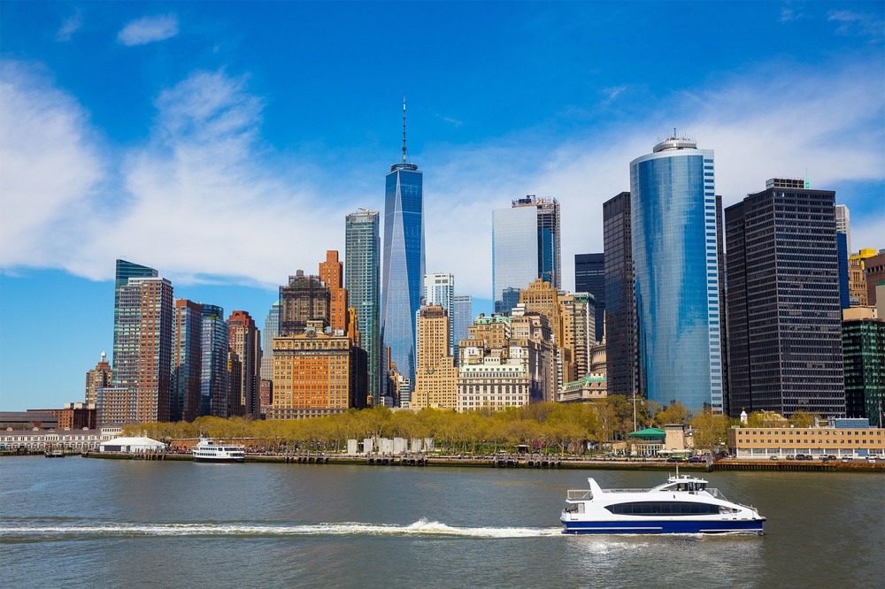 Lower Manhattan Skyline and Battery Park.