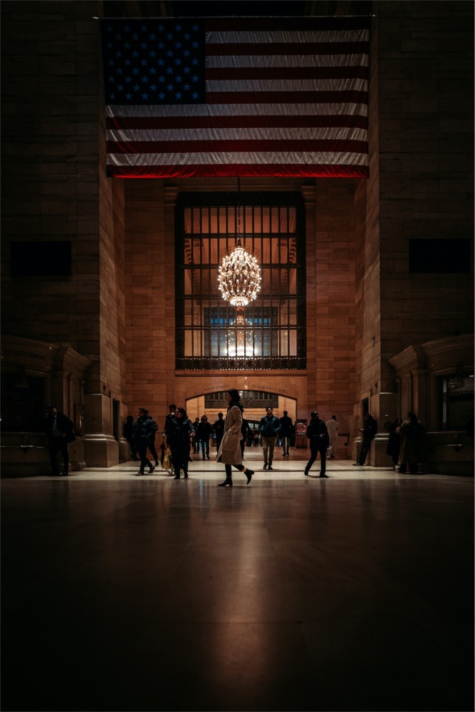 Beaux Arts Chandelier, Grand Central Terminal, Manhattan, New York.